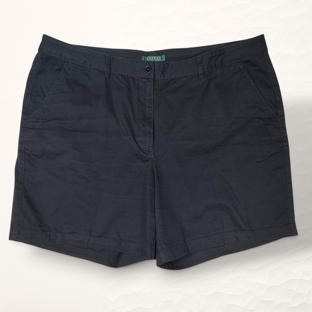 Lauren Ralph Lauren Chino Shorts Women 20W Black Preppy Old Money Classic